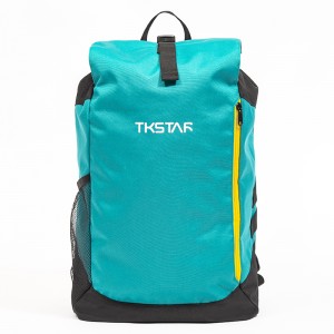 Vibrant yellow and blue contrast multi-functional sports large-capacity leisure backpack