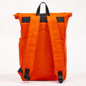 Orange Matte Leather eco-friendly backpack simple business bag fashionable casual commuter bag