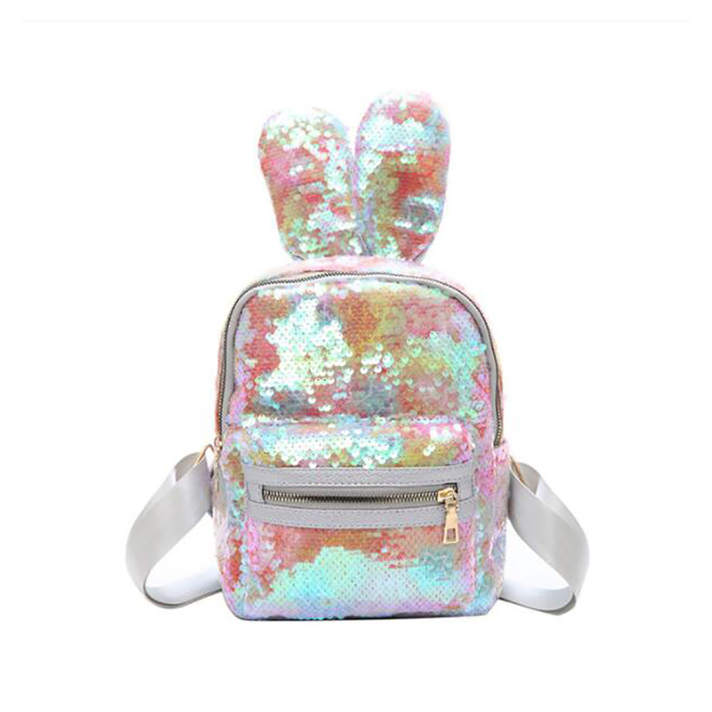 Factory Outlets Messenger Shoulder Bag - Korean Girl’s Backpack Lovely Rabbit Colorful Sequin Small Schoolbag Fashion Leisure Travel Backpack Cute Satchel – Twinkling Star