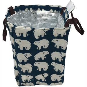 Reusable Cotton Lunch Bag Insulated Lunch Tote Soft Cooler Bag (Polar Bear)