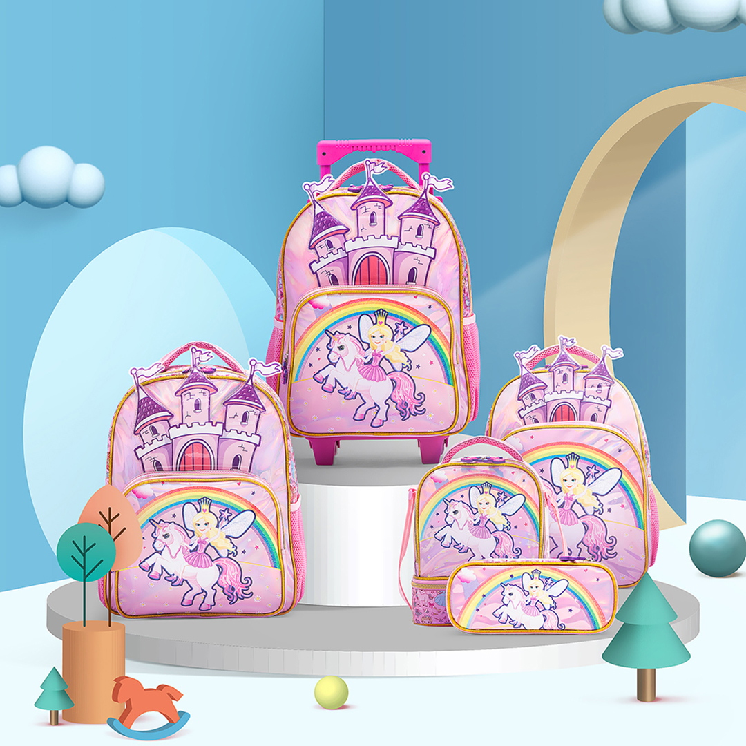 Twinkling Star Handbag|Castle backpack and pencil case for girls