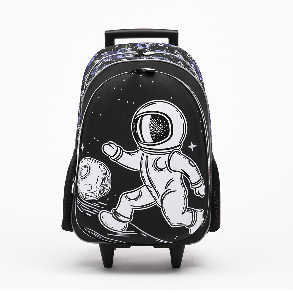Hot-selling Casual Water-Resistant College School Backpack - 2021 New Trolley Spaceman School Backpack Boys Children Wheeled Cartoon School Bag Backpack – Twinkling Star