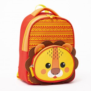 New design cute stereoscopic orange lion kids bag