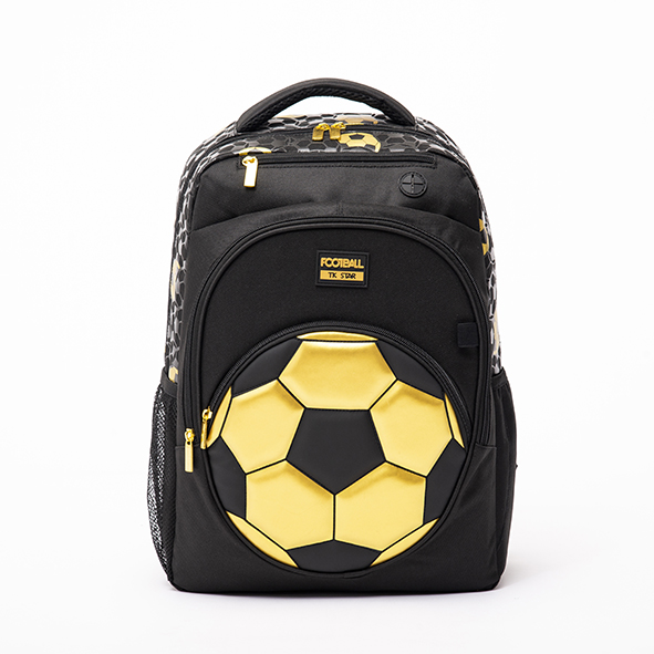 Factory Supply Kids School Bags With Trolley - Gold Foil printing Soccer Schoolbag(large size) – Twinkling Star